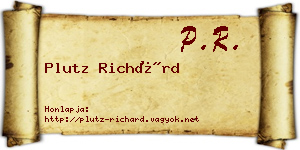 Plutz Richárd névjegykártya