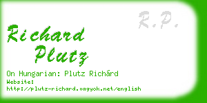 richard plutz business card